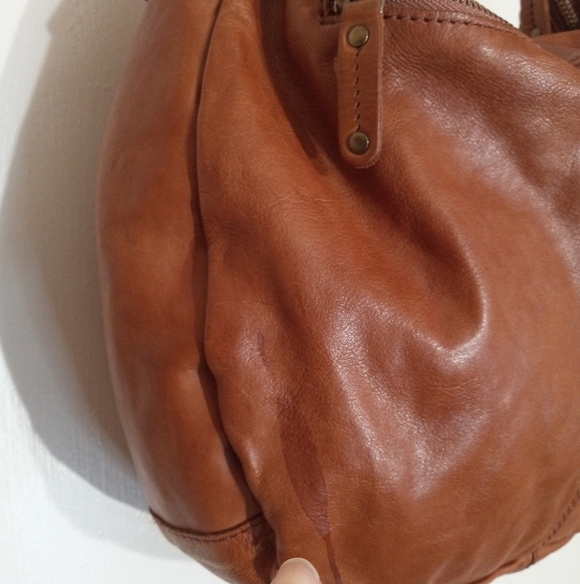Genuine Artisan Hand Crafted Brown Leather Hobo Bag With Leather Stitch Detail - Picture 6 of 14